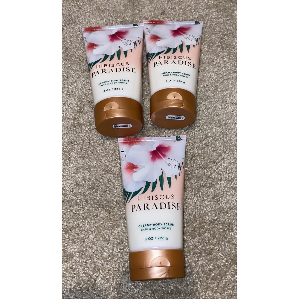 Hibiscus Paradise Creamy Body Scrub 8 oz Bath & Body Works Lot Of‎ 3